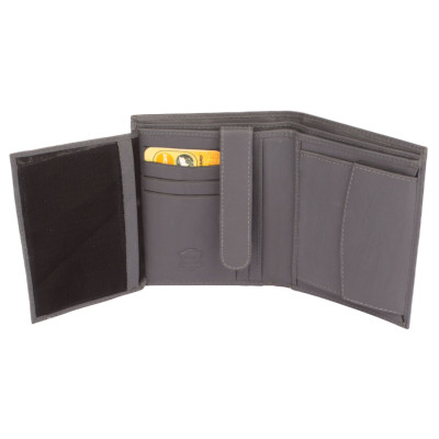Kožená šedá peněženka pánská