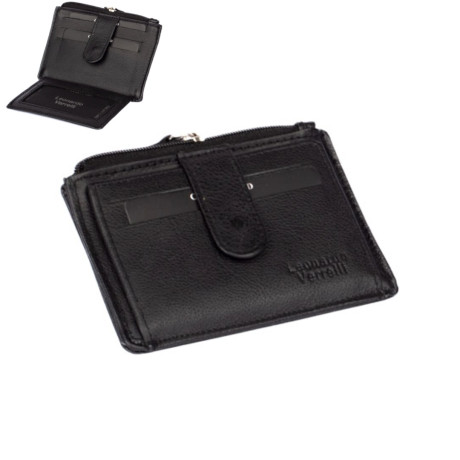 Kožené černé pouzdro na karty