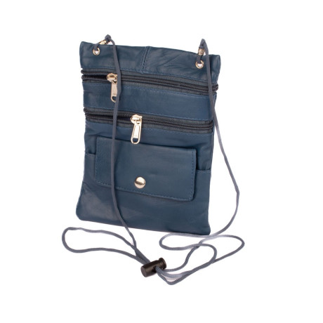 Kožené pouzdro na karty a doklady modré