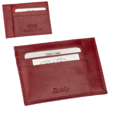Kožené pouzdro na karty červené