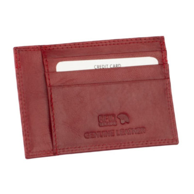 Kožené pouzdro na karty červené