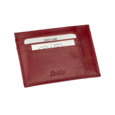 Kožené pouzdro na karty červené
