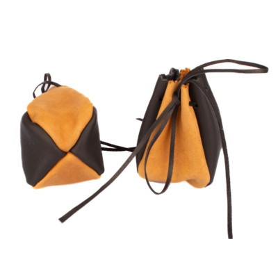 Kožený měšec světle hnědý-černý