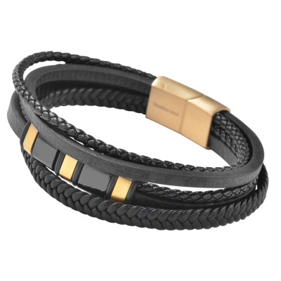 Náramek Avery z umělé kůže 19 cm