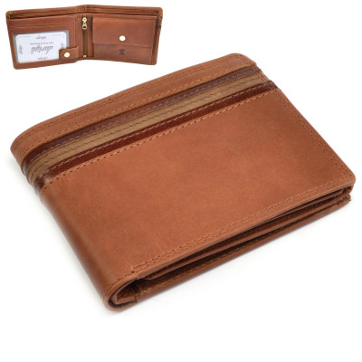 Pánská hnědá kožená peněženka