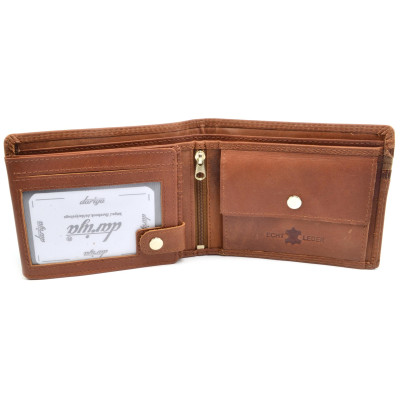 Pánská hnědá kožená peněženka