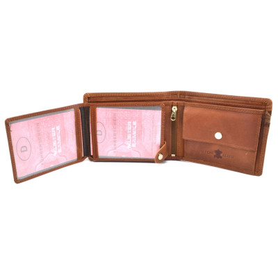 Pánská hnědá kožená peněženka