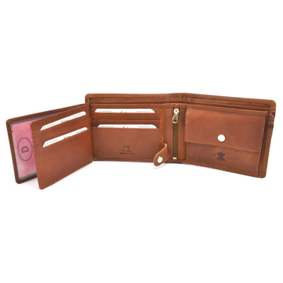 Pánská hnědá kožená peněženka