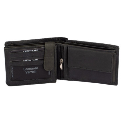 Pánská kožená peněženka šedo-černá