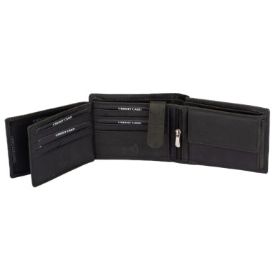 Pánská kožená peněženka šedo-černá