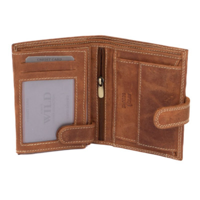 Pánská peněženka s přezkou hnědá