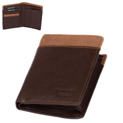 Pánská tmavě hnědá peněženka kožená