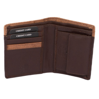 Pánská tmavě hnědá peněženka kožená