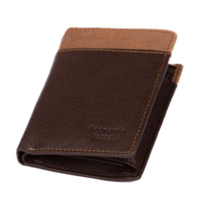 Pánská tmavě hnědá peněženka kožená