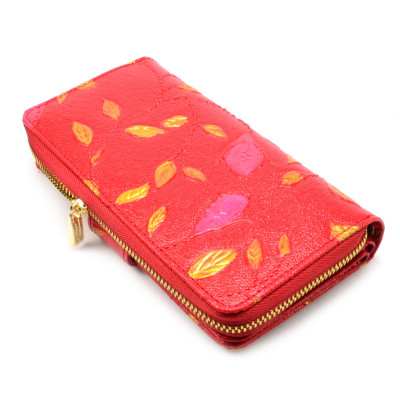Peněženka dámská červená s ornamenty