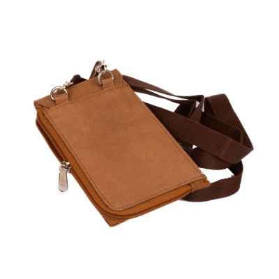 Peněženka dámská hnědá na mobil s poutkem