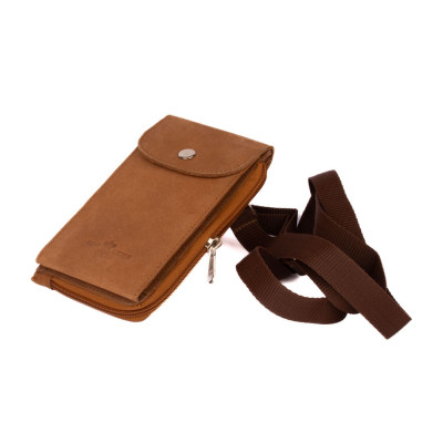 Peněženka dámská hnědá na mobil s poutkem