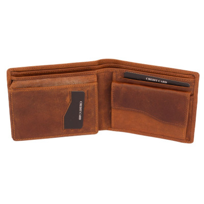 Peněženka kožená hnědá pánská