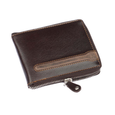 Peněženka pánská na zip tmavě hnědá