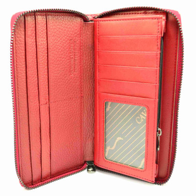 Světle červená dámská peněženka kožená