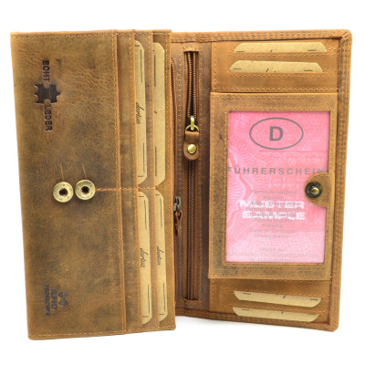 Světle hnědá kožená dámská peněženka