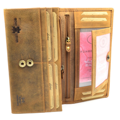 Světle hnědá kožená dámská peněženka