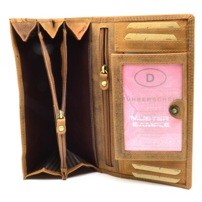 Světle hnědá kožená dámská peněženka