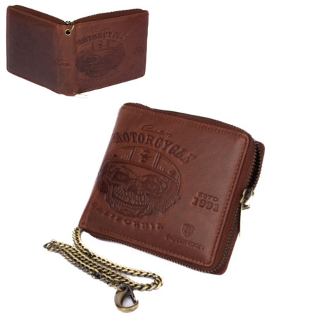 Světle hnědá peněženka pánská na zip