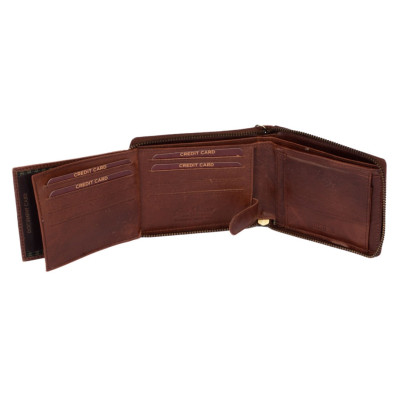 Světle hnědá peněženka pánská na zip