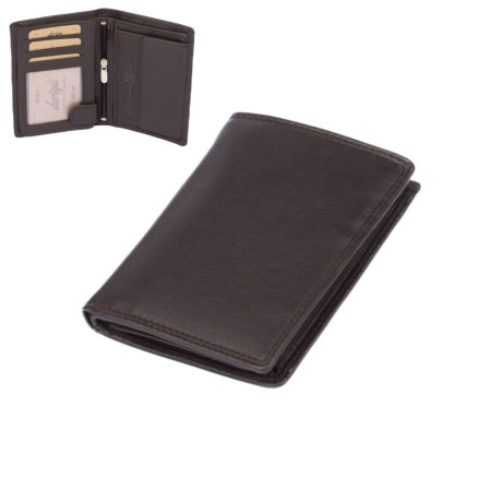 Tmavě hnědá kožená peněženka pánská