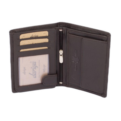 Tmavě hnědá kožená peněženka pánská
