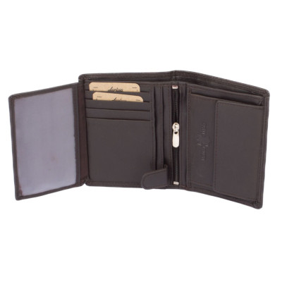 Tmavě hnědá kožená peněženka pánská