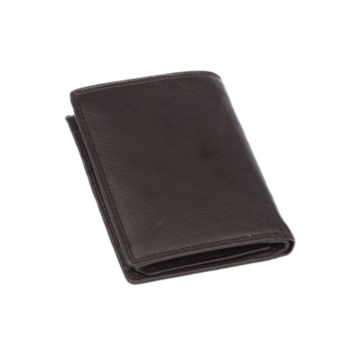 Tmavě hnědá kožená peněženka pánská
