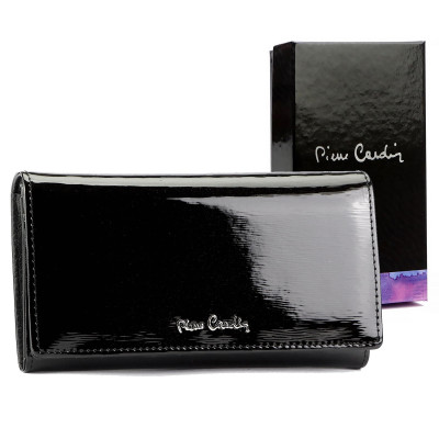 Velká černá kožená peněženka dámská