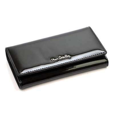 Velká černá kožená peněženka dámská