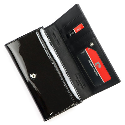 Velká černá kožená peněženka dámská