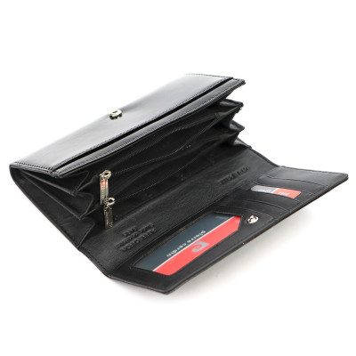 Velká černá kožená peněženka dámská