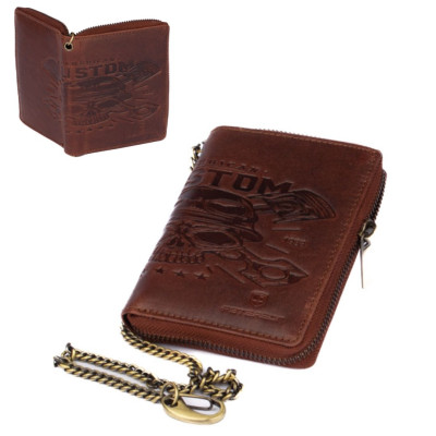 Velká kožená pánská peněženka na zip