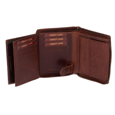 Velká kožená pánská peněženka na zip