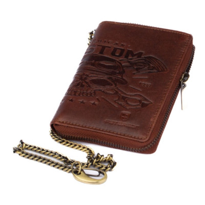 Velká kožená pánská peněženka na zip