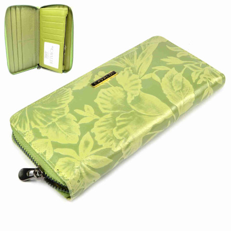 Zelená dámská kožená peněženka velká