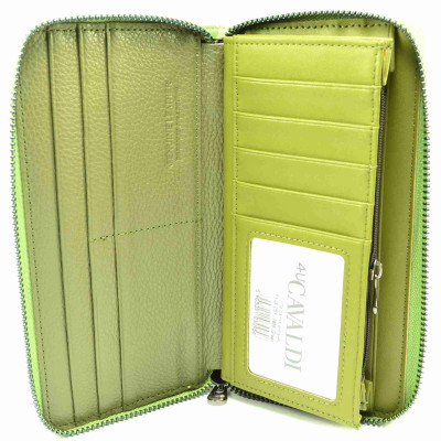 Zelená dámská kožená peněženka velká