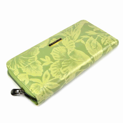 Zelená dámská kožená peněženka velká