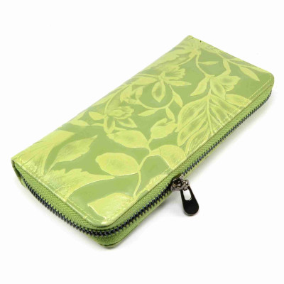 Zelená dámská kožená peněženka velká