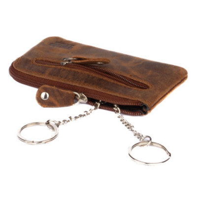 Kožená hnědá klíčenka