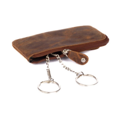 Kožená hnědá klíčenka