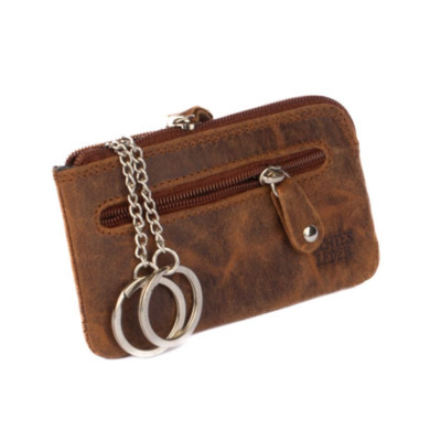 Kožená hnědá klíčenka