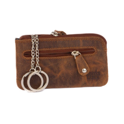 Kožená hnědá klíčenka