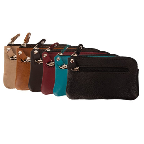 Kožená klíčenka světle zelená