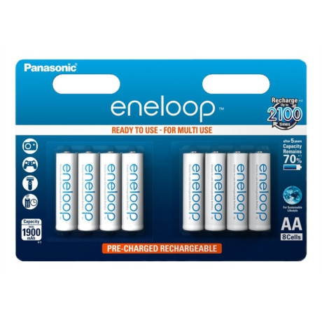 Baterie Panasonic Eneloop BK-3MCCE, AA 2000mAh, blistr 8ks